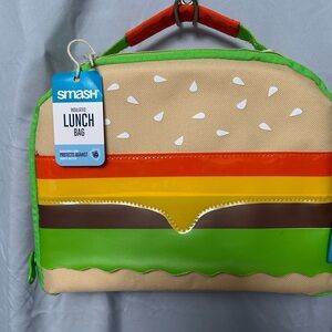 Smash Kids' Burger-Themed Insulated Lunch Bag - Green and Tan